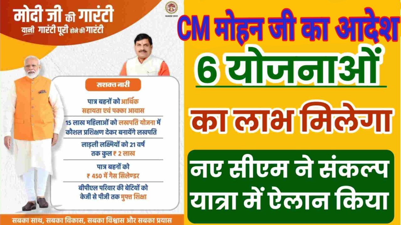MP में मोहन सरकार द्वारा महिलाओं की बल्ले बल्ले लाडली बहनों को 1250 रुपए की आर्थिक सहायता 450 गैस और 6 योजनाओं का मिलेगा बहनों को लाभ