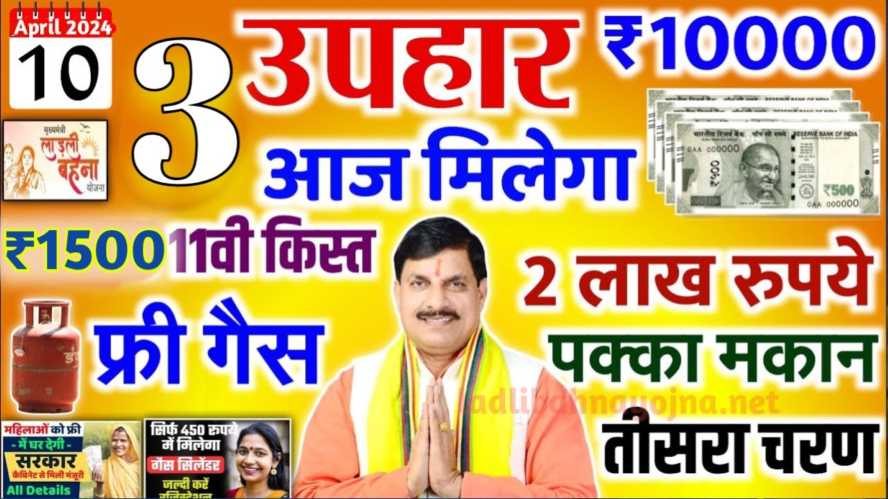 Ladli bahna Yojana 11th kist बहनों को11वीं किस्त के के साथ मिलेगा 3 और लाभ cm मोहन यादव का आदेश जारी